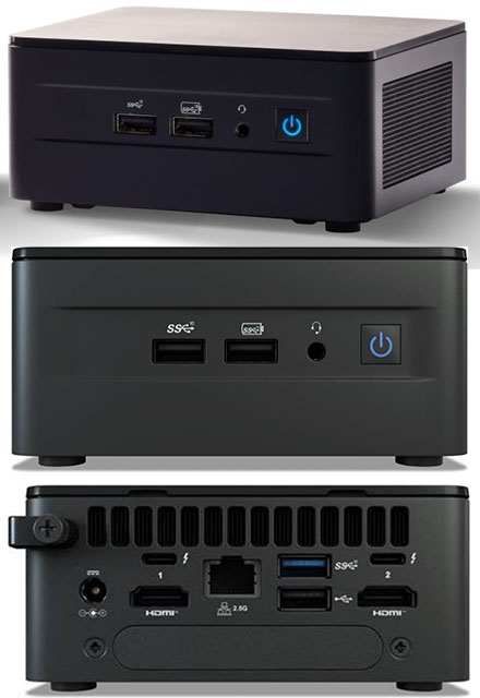 Intel NUC12WSHi5 (Intel Core i5-1240P up to 4,40GHz,  2x HDMI, 2x Thunderbolt 4, 2.5" HDD/SSD support)