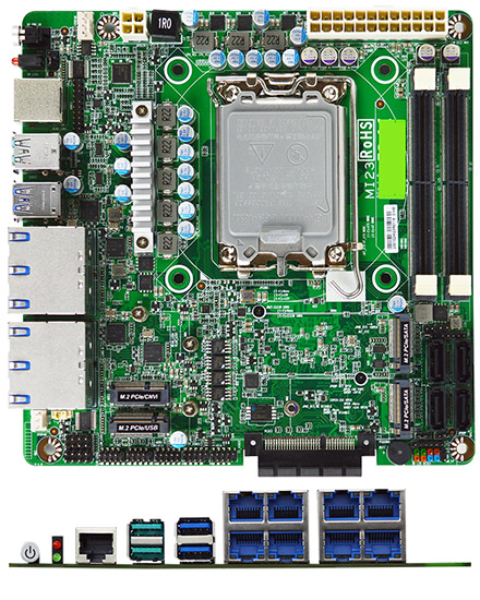 Jetway MI23-Q670 Mini-ITX (Intel 12./13th Gen. LGA1700, 4x SATAIII RAID, 8x 2.5GbE LAN)